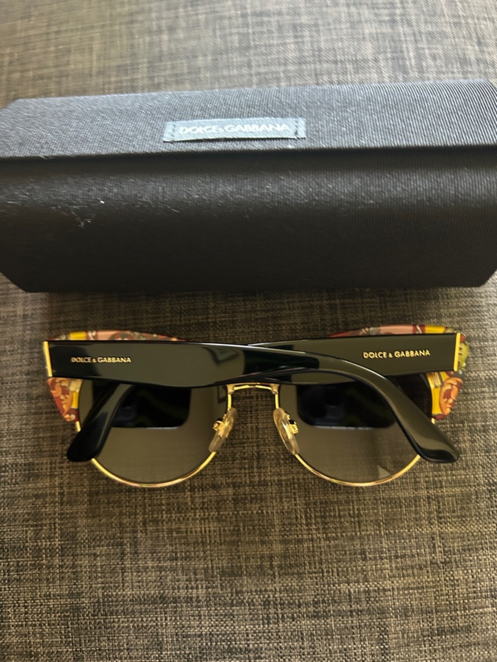 Dolce & Gabbana Black and Gold Cat-Eye Women's Sunglasses with Gradient Lenses - Picture 2 of 3